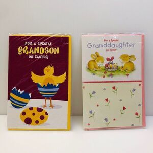 Set of 2 Grandson/Granddaughter Easter Cards